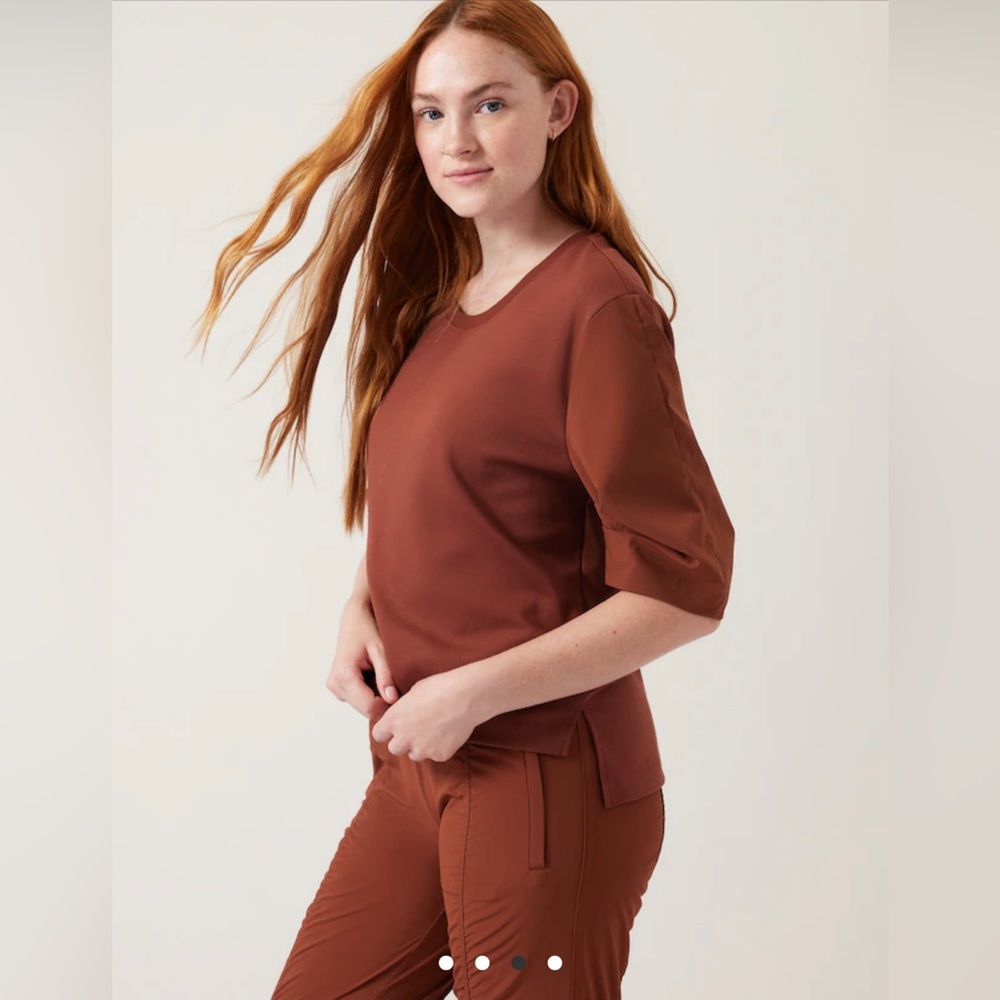 Athleta Harlow Hybrid Shirt, Ancient Mahogany, Size: Large